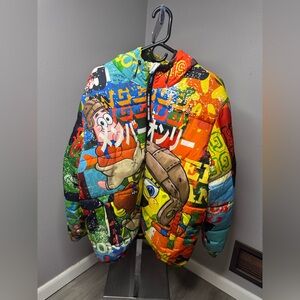Members Only Colorblock Cartoon Graphic Puffer Jacket
